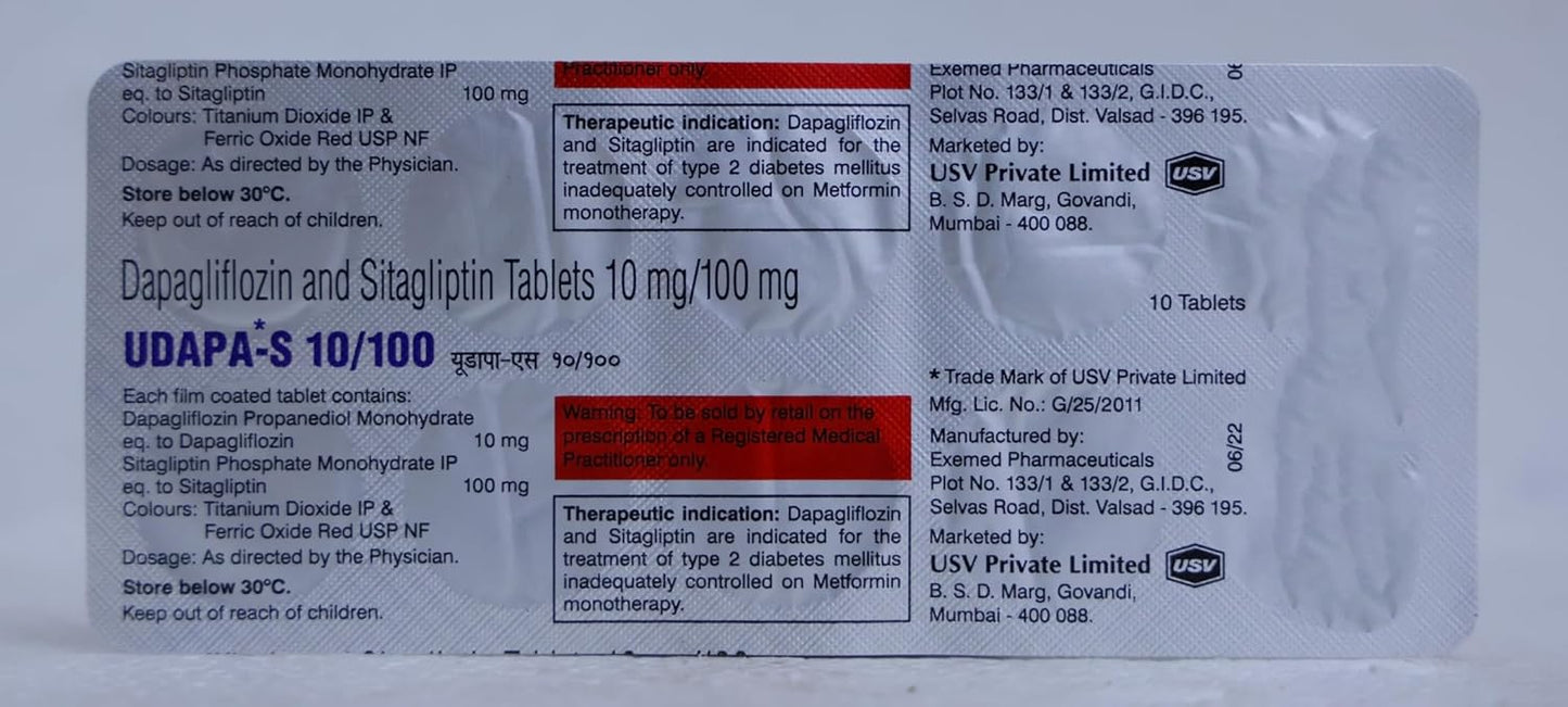 Udapa S 10/100 - Strip of 10 Tablets