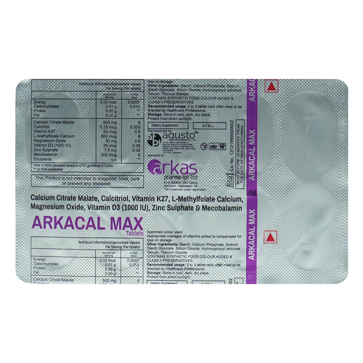 Arkacal Max - Strip of 10 Tablets