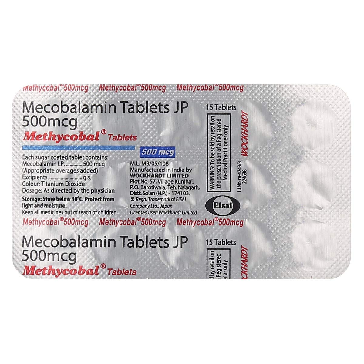 Methycobal 500 mcg - Strip of 15 Tablets