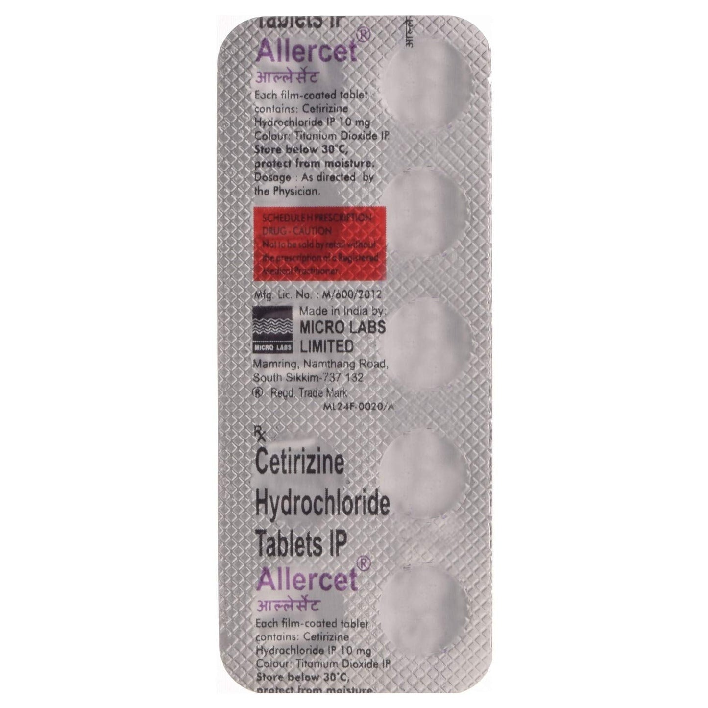 Allercet - Strip of 10 Tablets