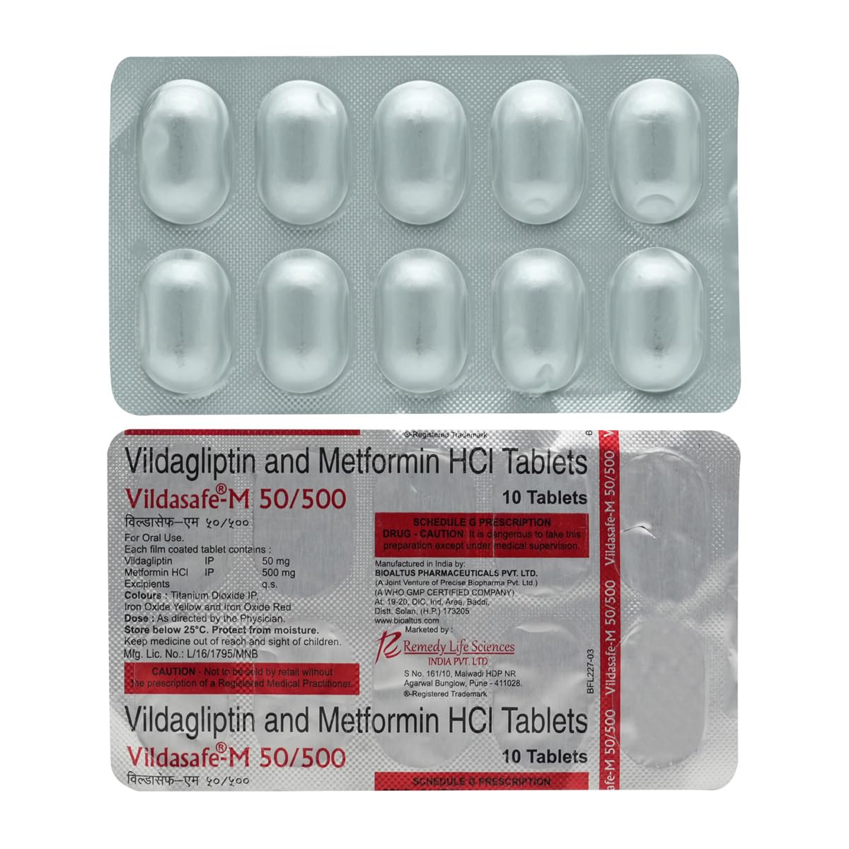 Vildasafe-M 50/500 -Strip of 10 Tablets