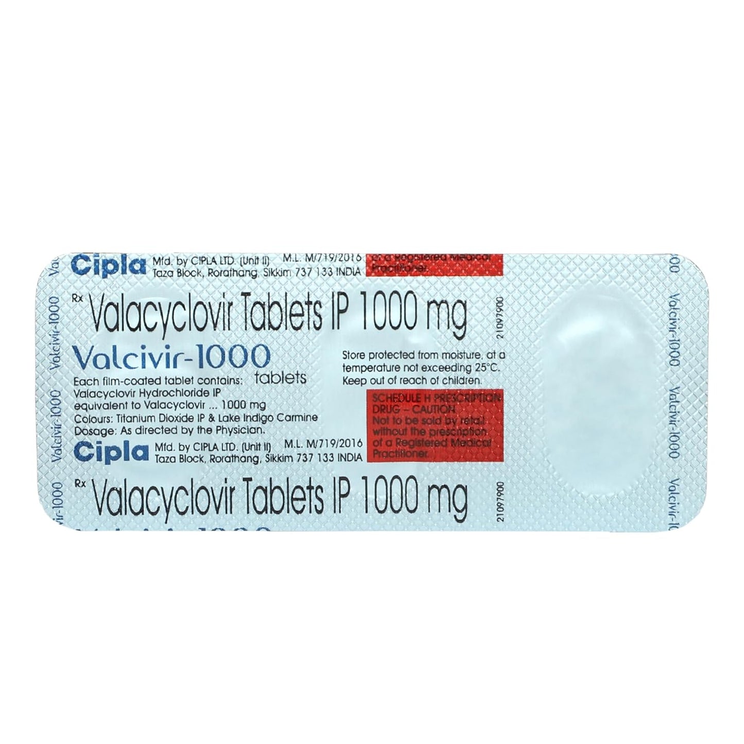 Valcivir-1000 - Strip of 3 Tablets