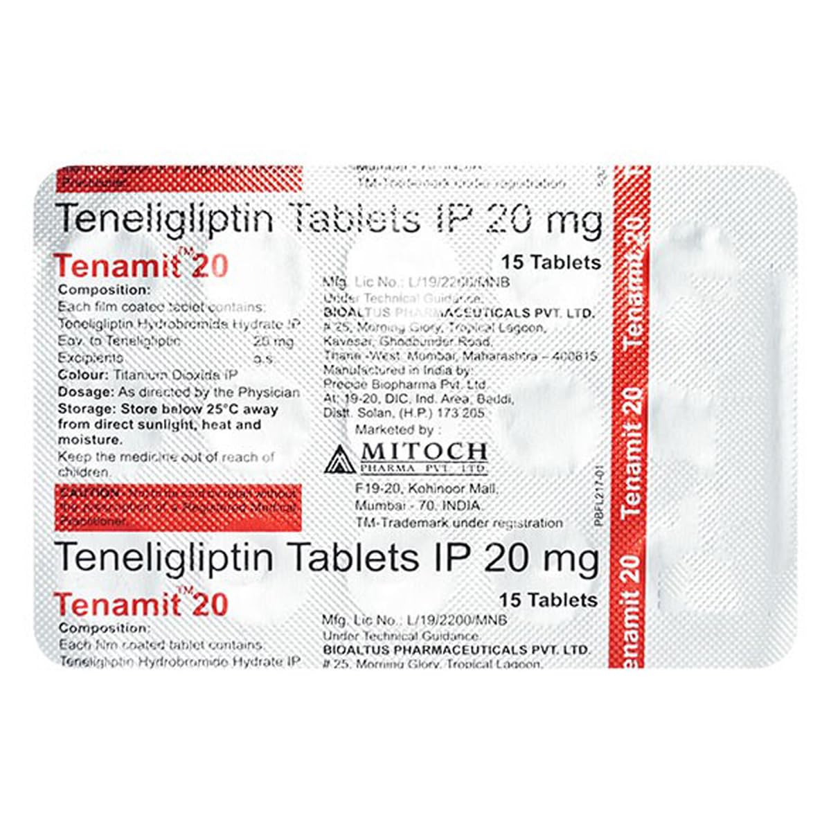 Tenamit 20 - Strip of 15 Tablets