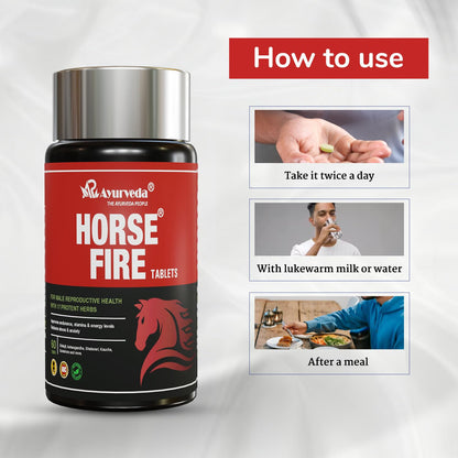 A R Ayurveda Horse Fire Tablets for Men| Ayurvedic Medicine - For Stamina, Muscle Growth, Immunity & Overall Wellbeing| Horse Fire Tablet (Pack of 60)