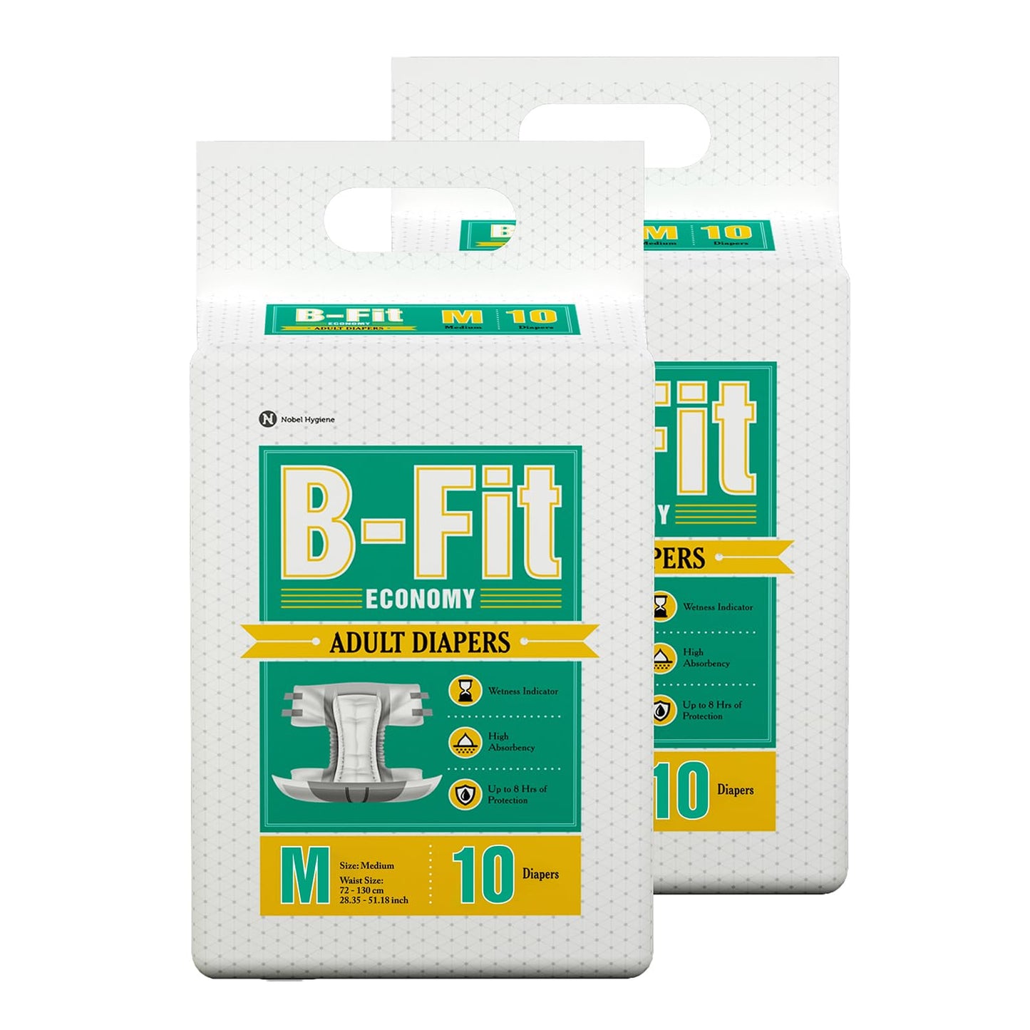 B-FIT Adult Diaper Economy Tape Style - Medium Size - Pack of 12 (Unit Count 120)