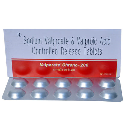 Valporate Chrono 200 - Strip of 10 Tablets