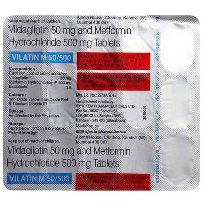 Vilatin M 50/500MG - Strip of 15 Tablets