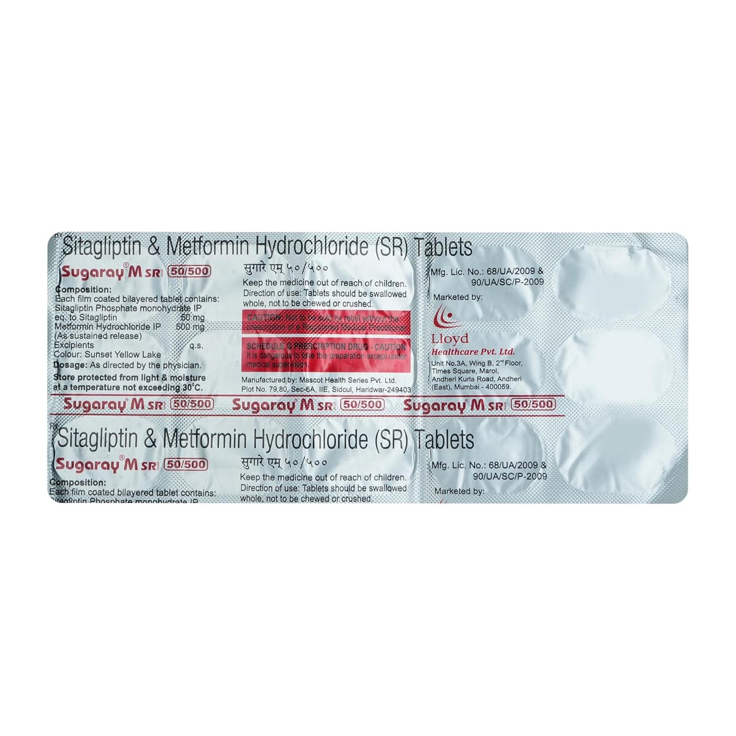 Sugaray M SR 50/500 -Strip of 15 Tablets