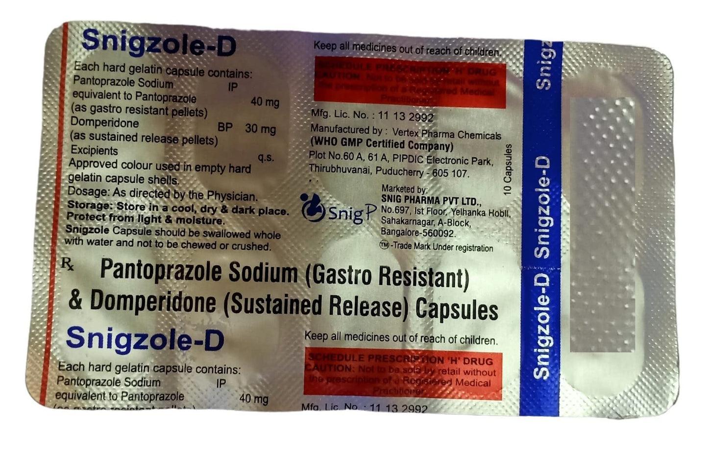 Snigzole D - Strip of 10 Capsules