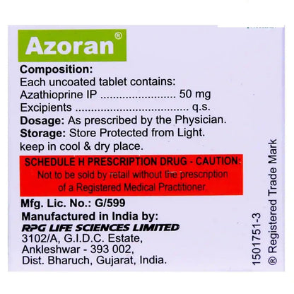 Azoran 50mg - Strip of 20 Tablets