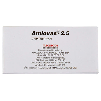 Amlovas 2.5 - Strip of 15 Tablets