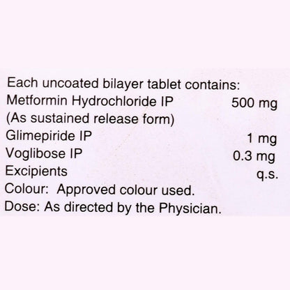 Zoryl MV 1/0.3 - Strip of 10 Tablets