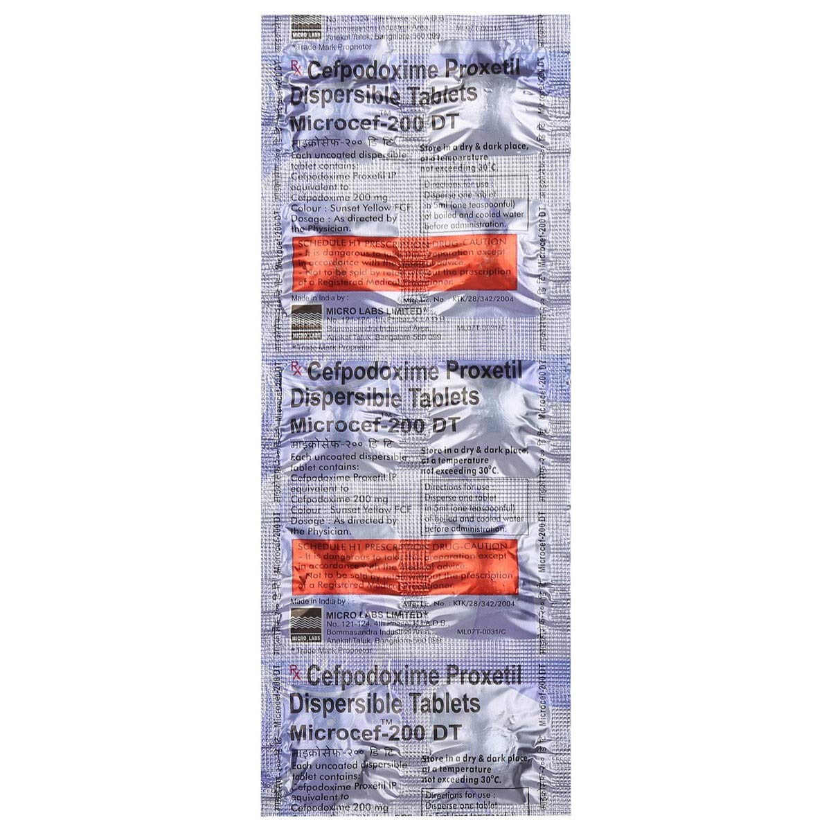 Microcef 200 DT - Strip of 10 Tablets