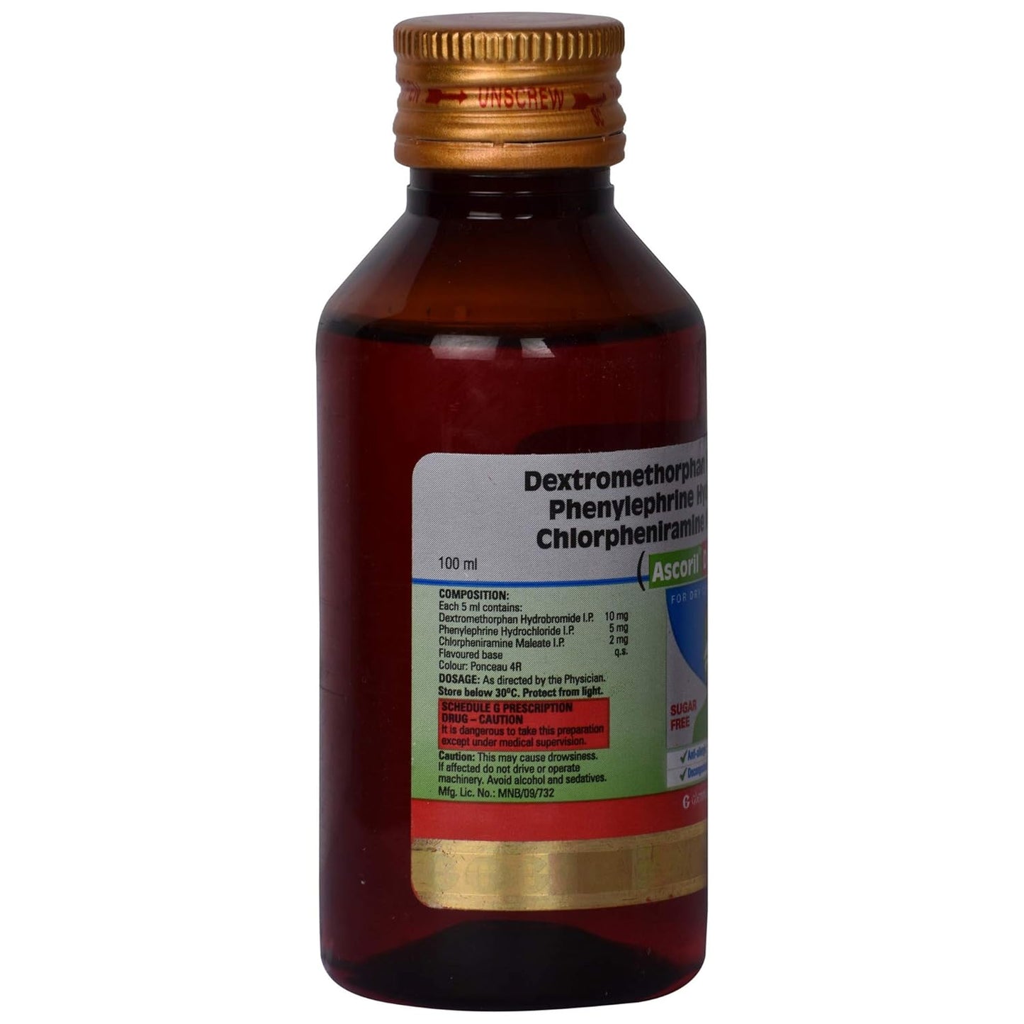 Ascoril D Plus - Bottle of 100 ml Syrup