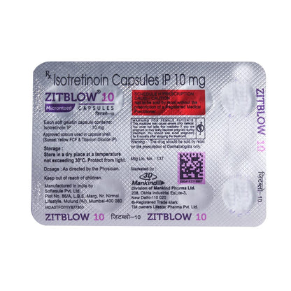 Zitblow 10MG - Strip of 10 Capsules