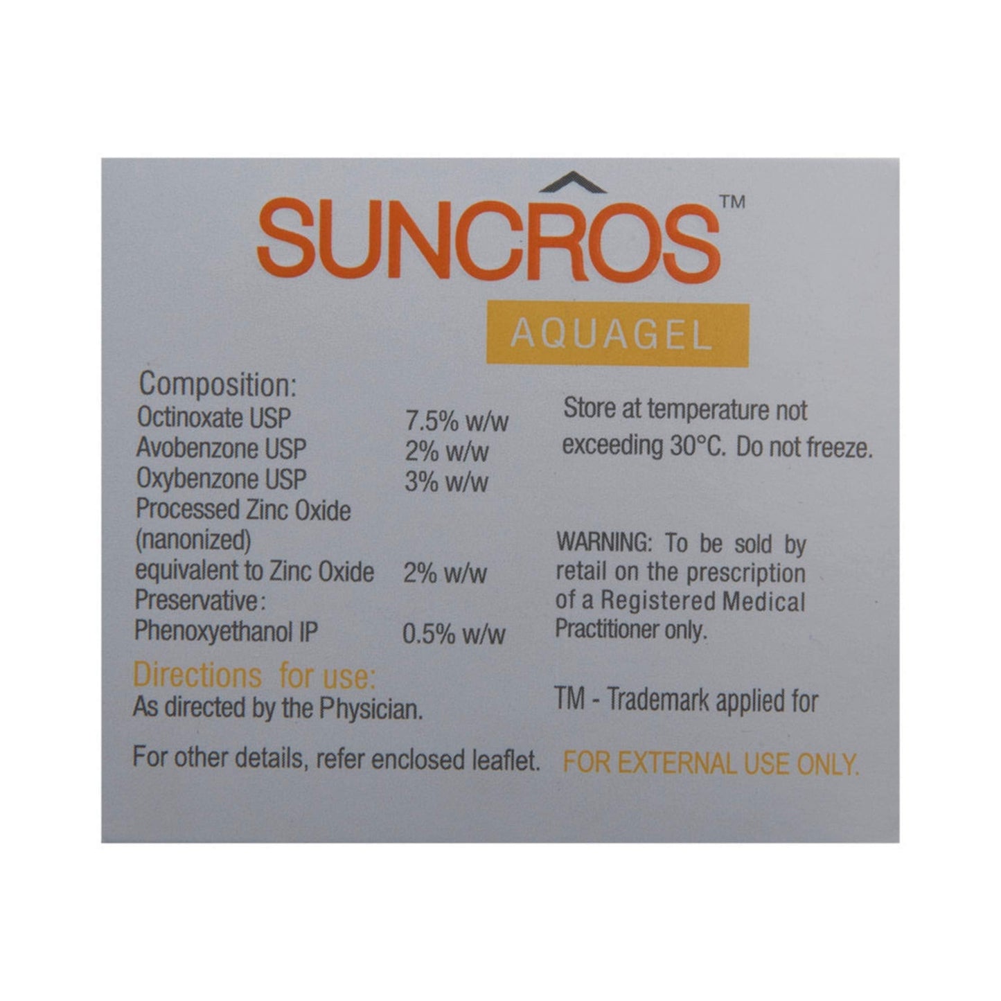 Suncros (Spf26) - Bottle of 100g Aqua Gel