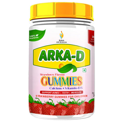 Arka-D 75Gm Strawberry - Bottle of 30 Gummies