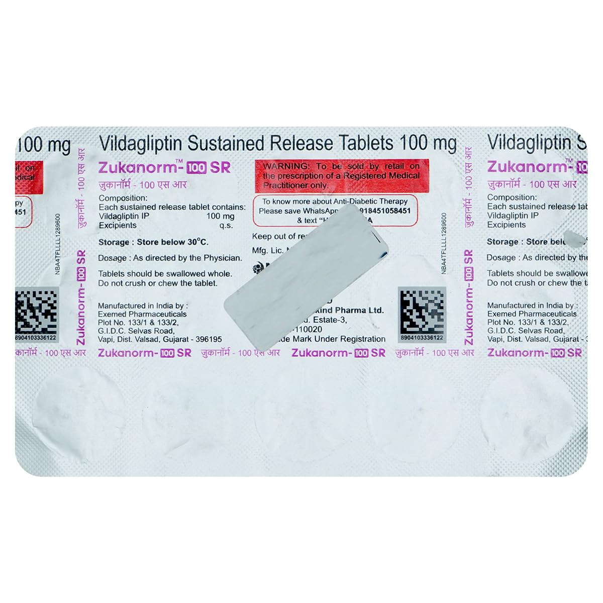 Zukanorm-100 SR - Strip of 15 Tablets