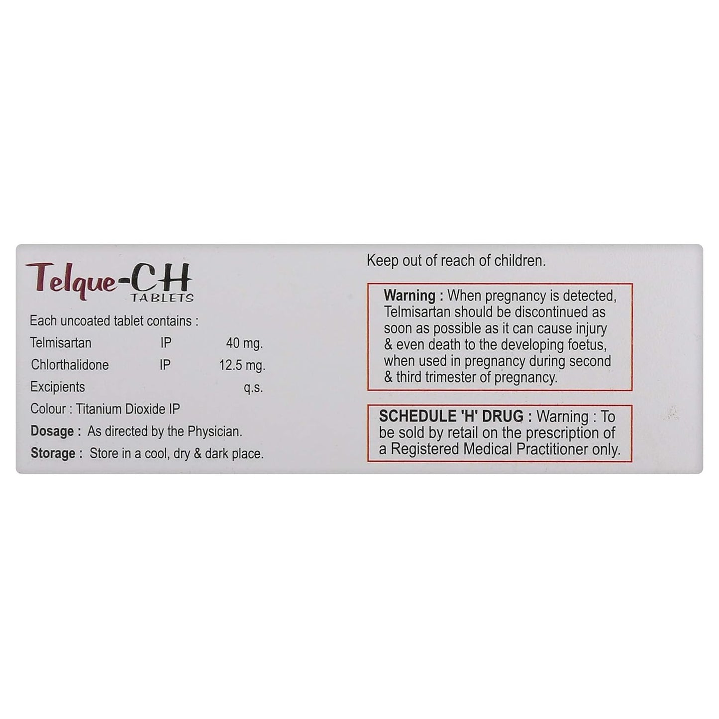 Telque-CH - Strip of 10 Tablets