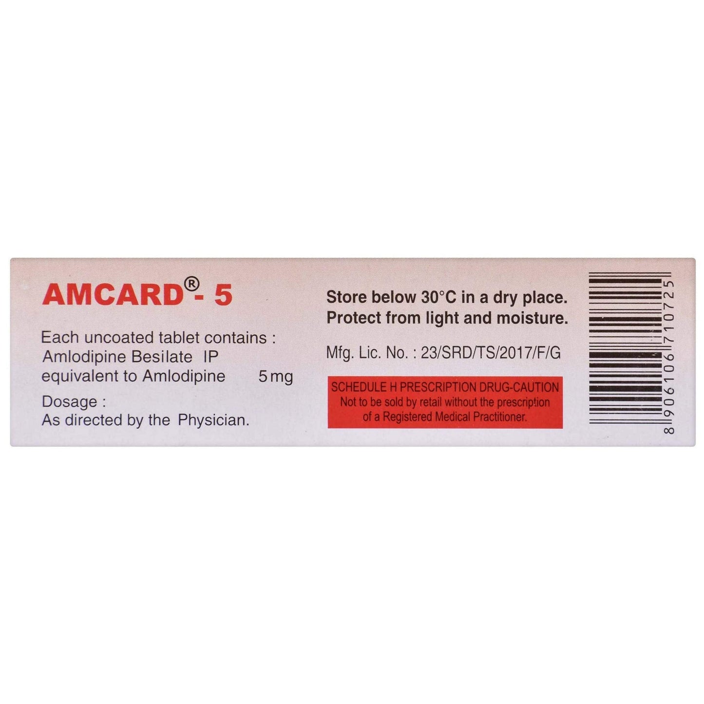 Amcard 5mg- Strip of 14 Tablets