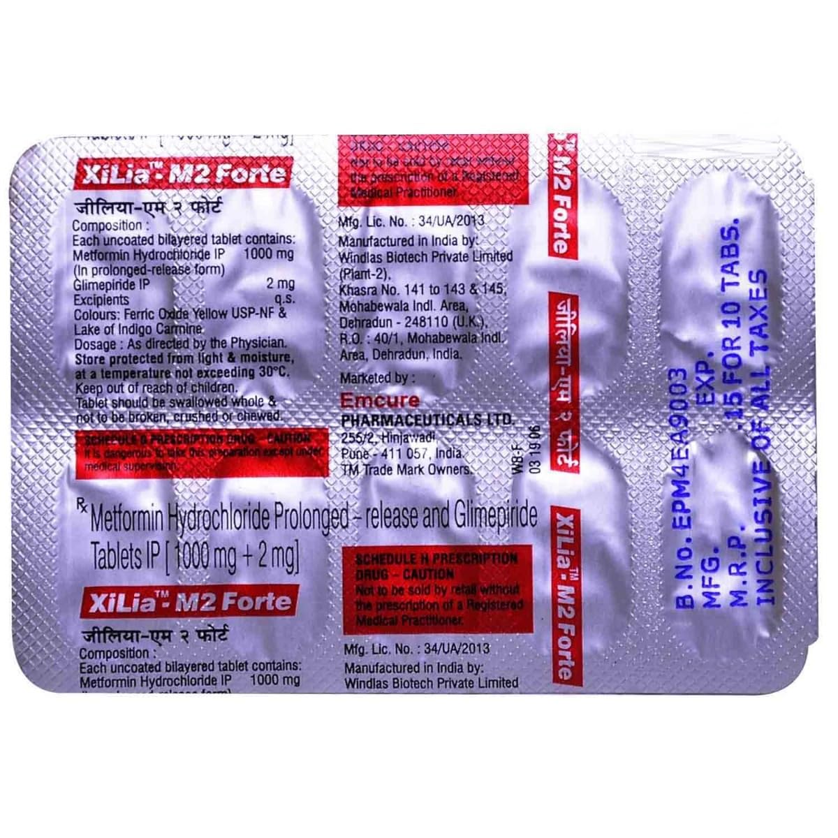 Xilia M 2MG Forte - Strip of 10 Tablets