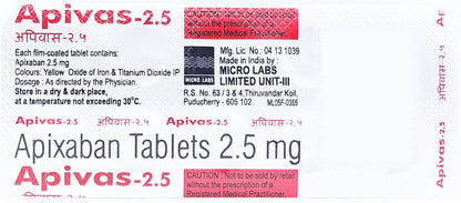 APIVAS-2.5 - Strip of 10 Tablets