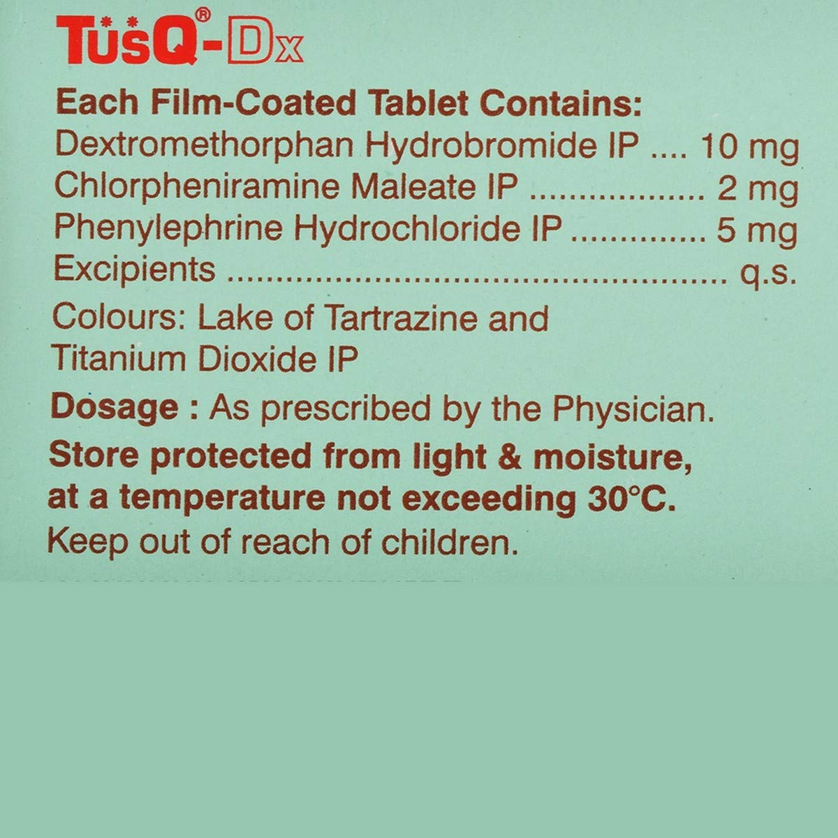 TusQ-Dx - Strip of 10 Tablets