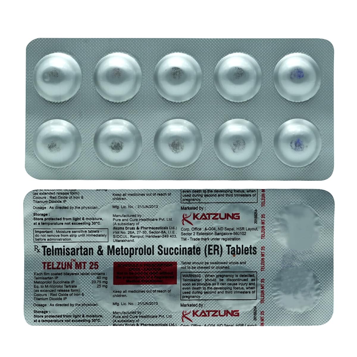 Telzun MT 25/40 mg -Strip of 10 Tablets