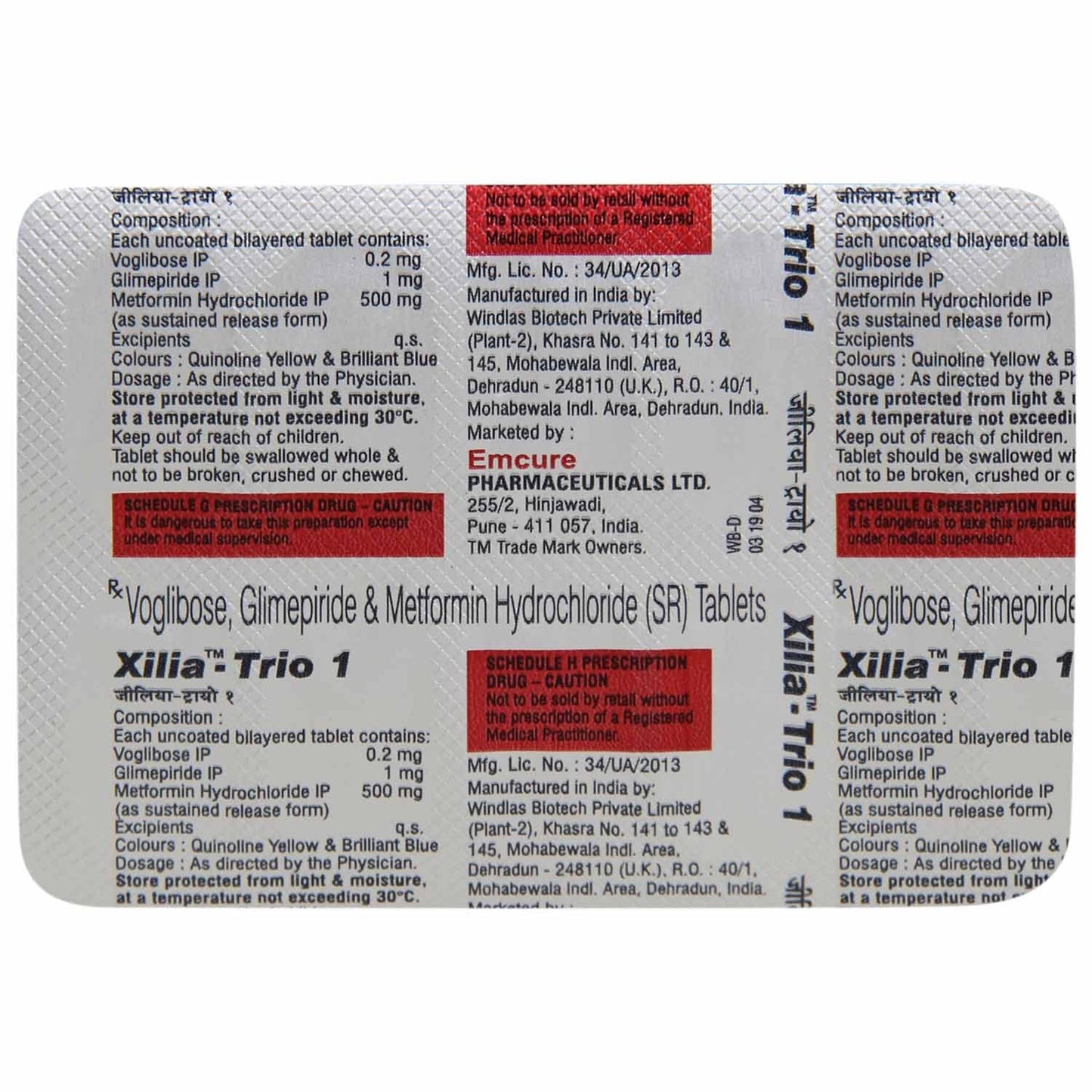 Xilia Trio 1 - Strip of 10 Tablets