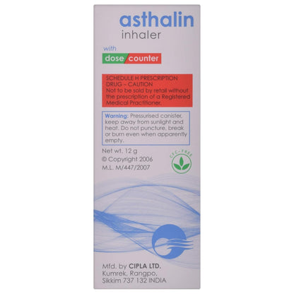 Asthalin - Bottle of 12g 200 Metered Doses Inhalers