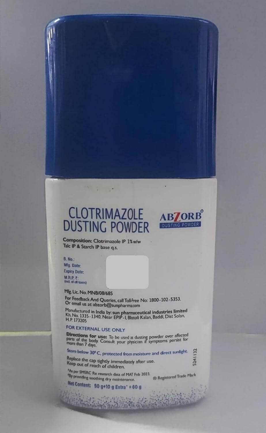 Abzorb - Bottle of 60gm Anti Fungal Powder