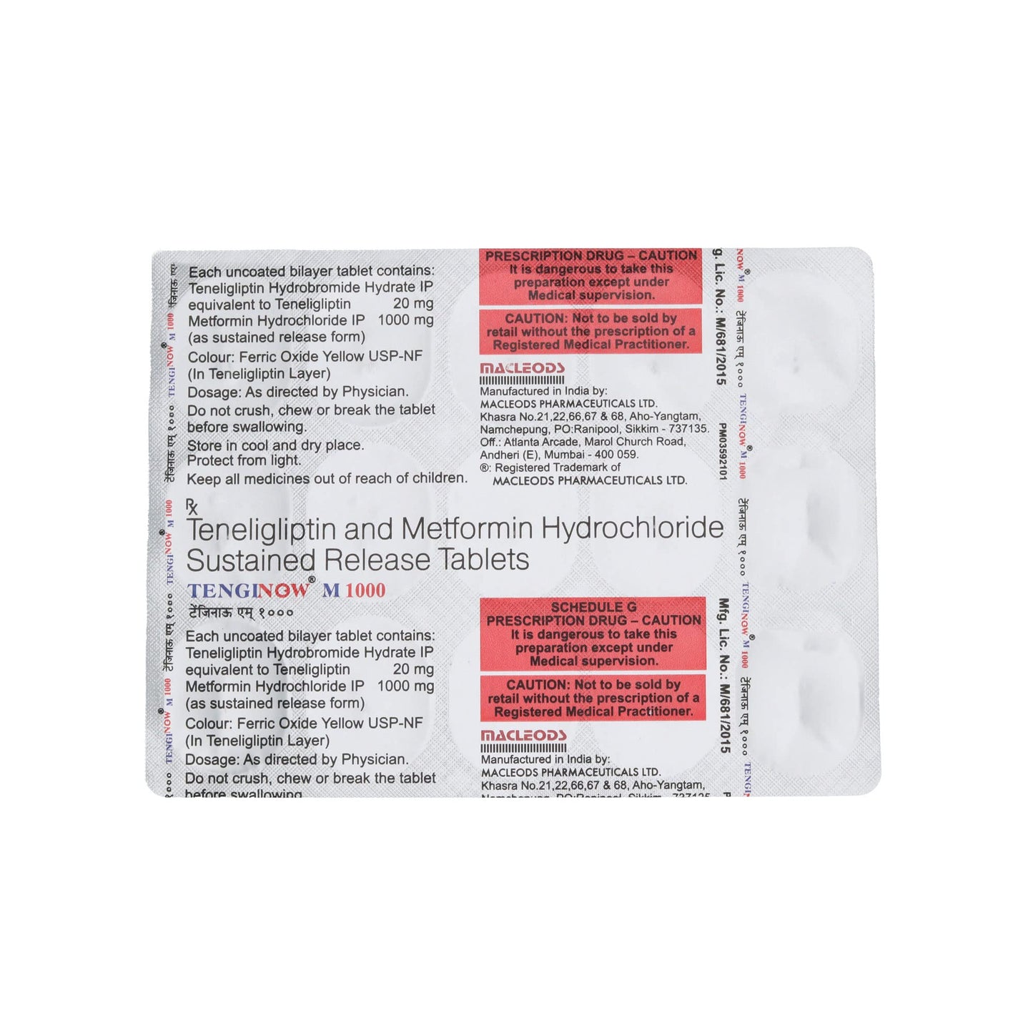 Tenginow M 1000 - Strip of 15 Tablets