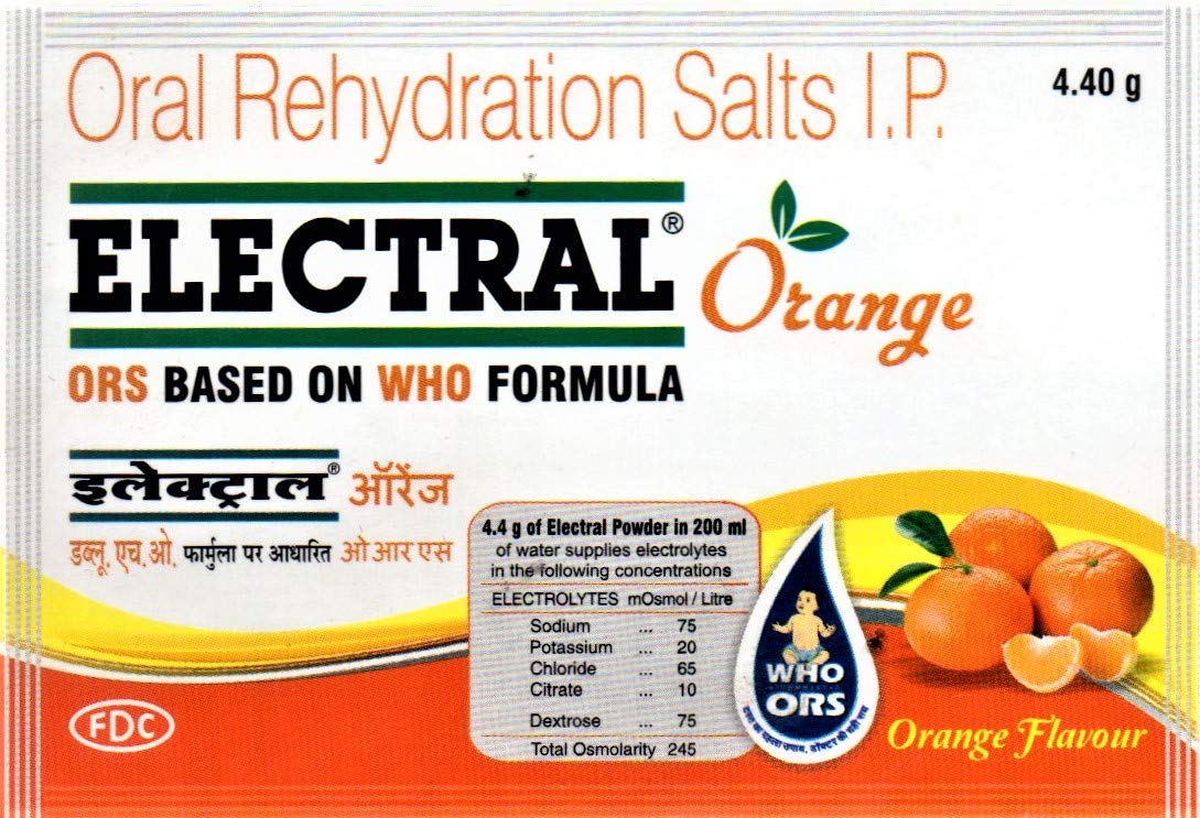 Electral FDC ORS Orange - Pack of 50 Sachets x 4.40 g