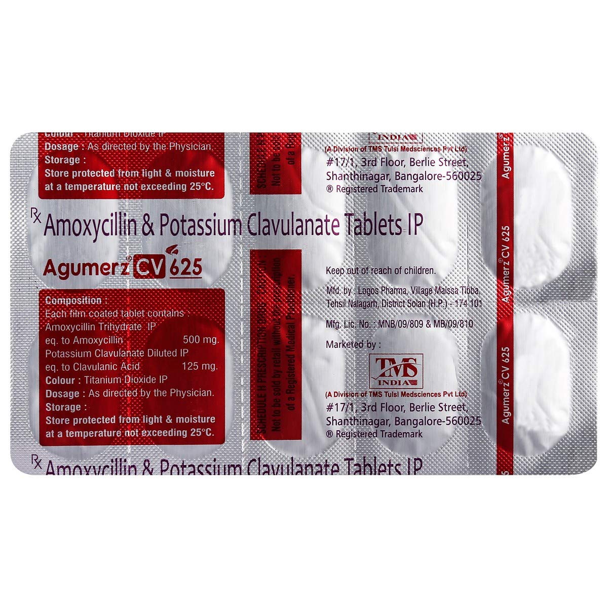 Agumerz CV 625 - Strip of 10 Tablets