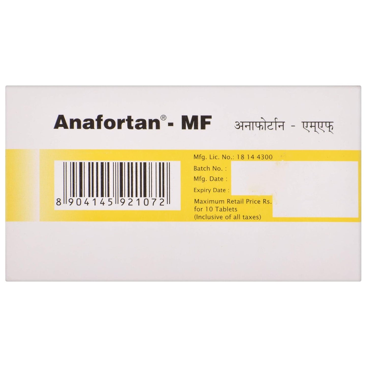 Anafortan MF - Strip of 10 Tablets