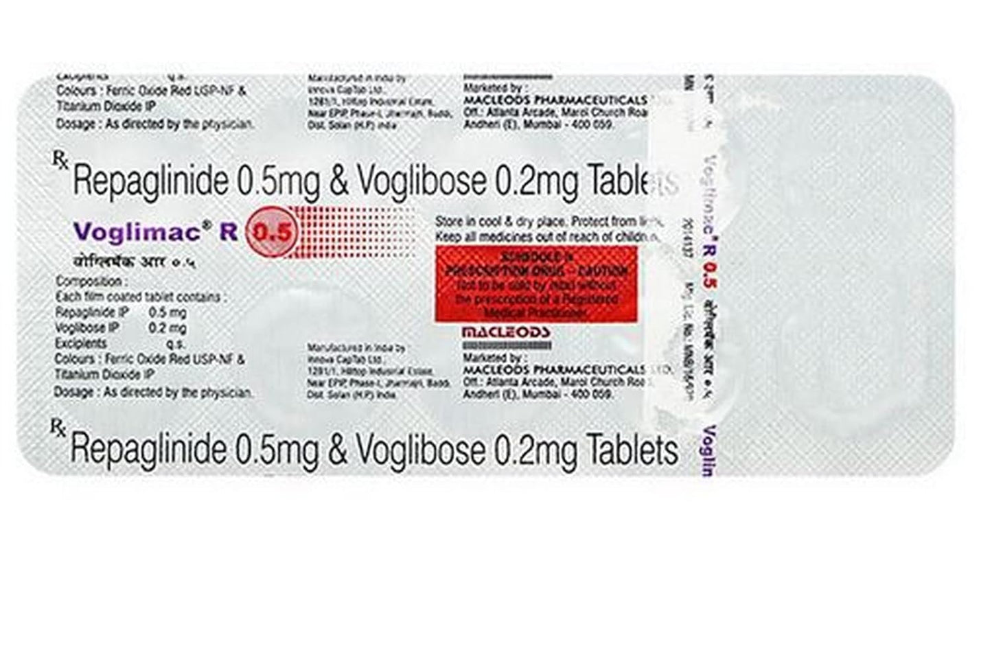 Voglimac R 0.5/0.2mg Tablet 10's