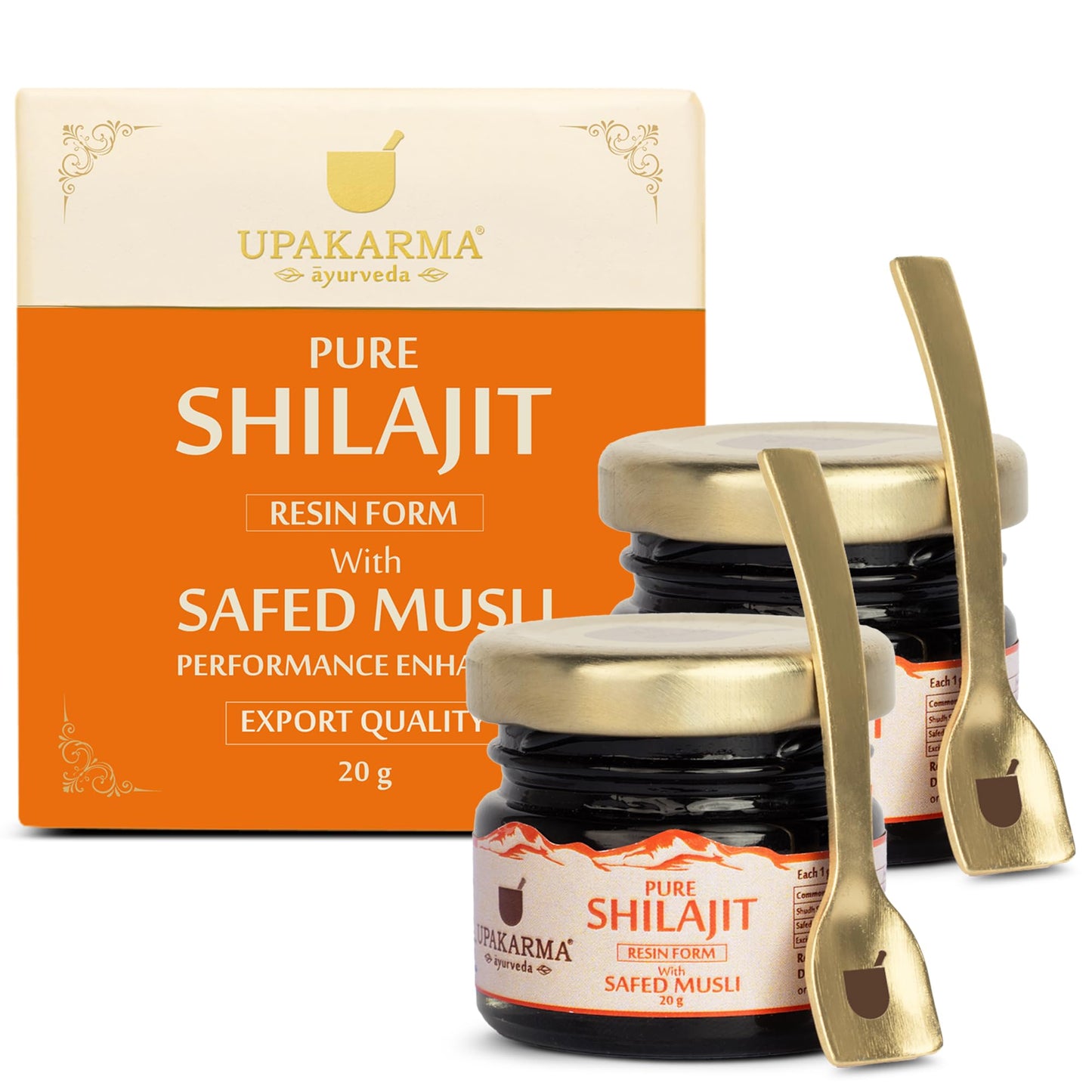 UPAKARMA Shilajit with Safed Musli Resin 10g | Original & Pure Shilajit/Shilajeet for Men to Boost Physical Performance, Power, Stamina and Strength| Lab Tested | Pack of 1