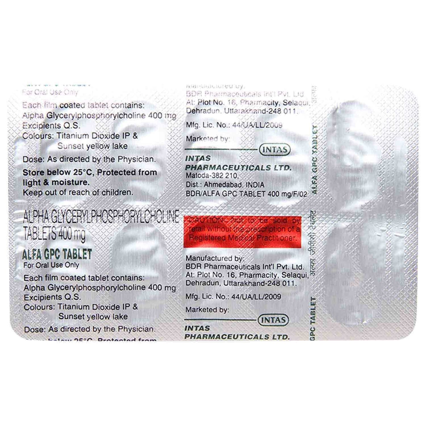 Alfa GPC - Strip of 10 Tablets