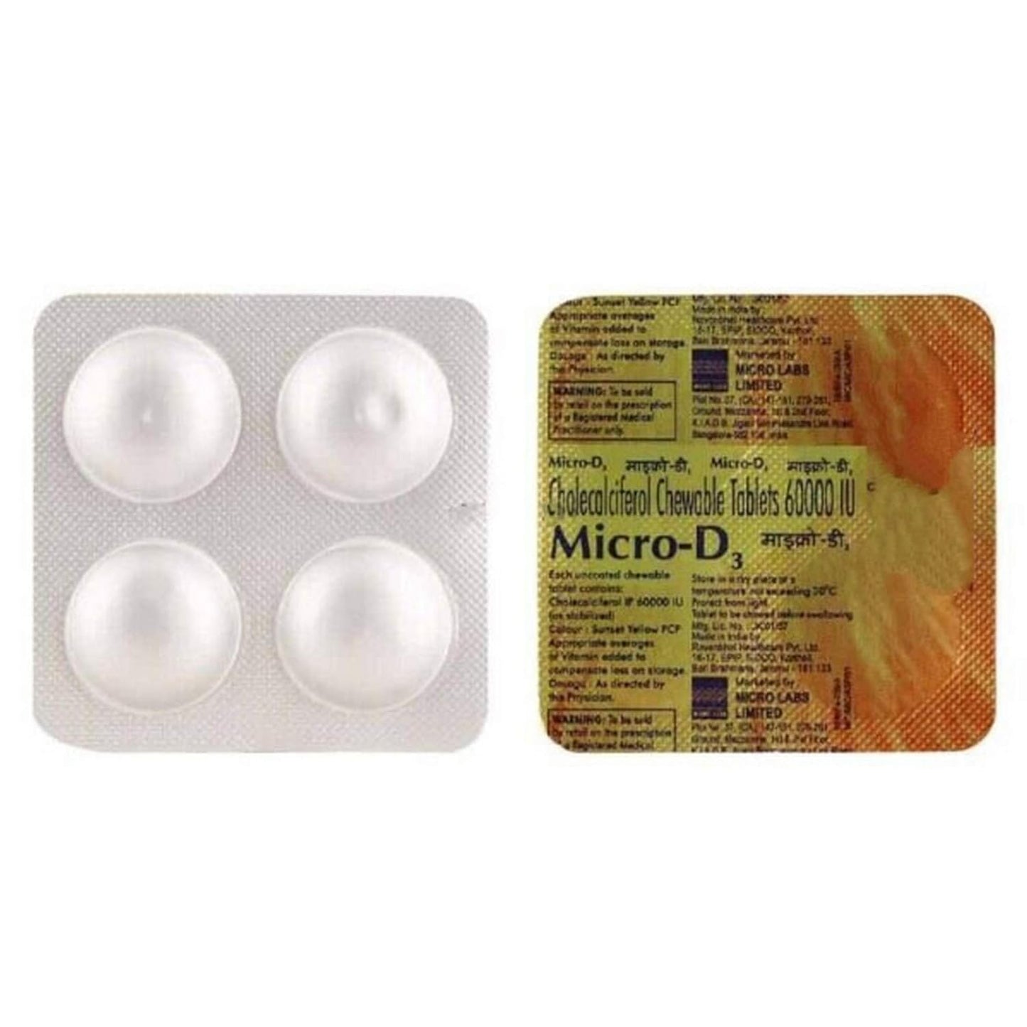 Micro-D3 60 K - Strip of 4 Tablets