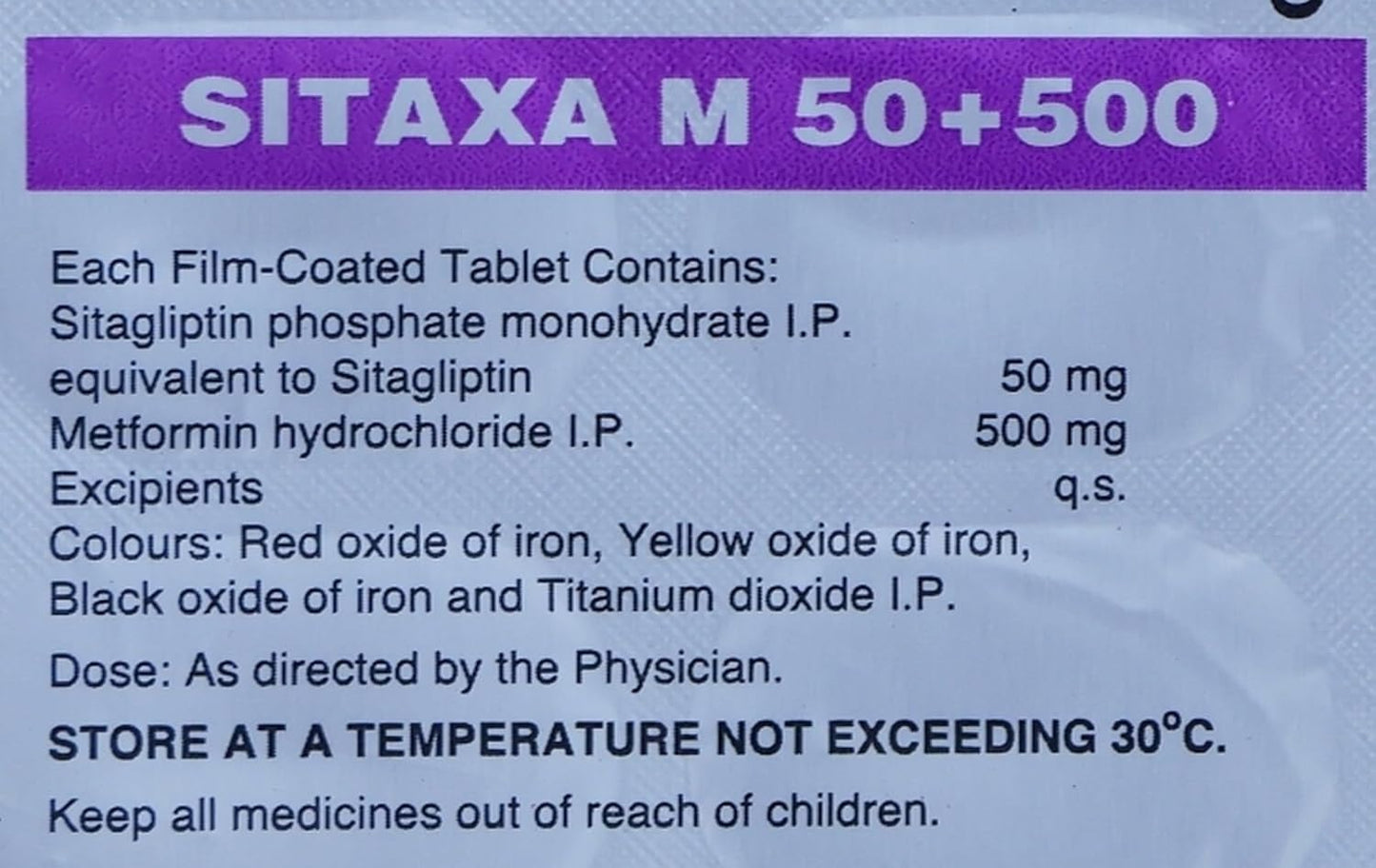 Sitaxa M 50 mg/500 mg - Strip of 15 Tablets