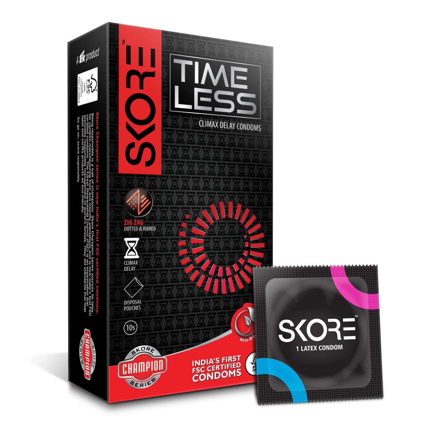 Skore Timeless Condoms | With Disposal Pouches - 1 Pack (10 pieces)