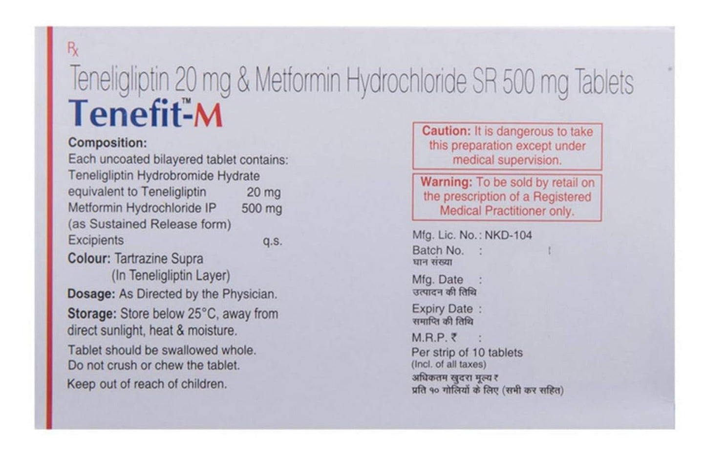 Tenefit-M - Strip of 15 Tablets