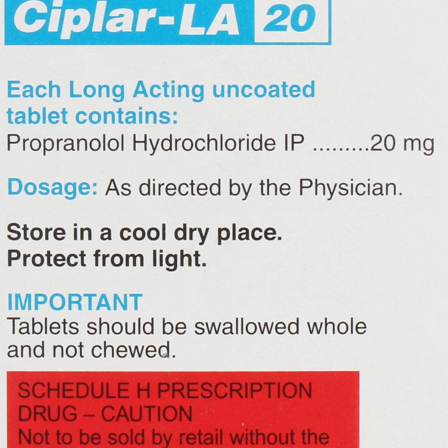 Ciplar-LA 20 - Strip of 15 Tablets