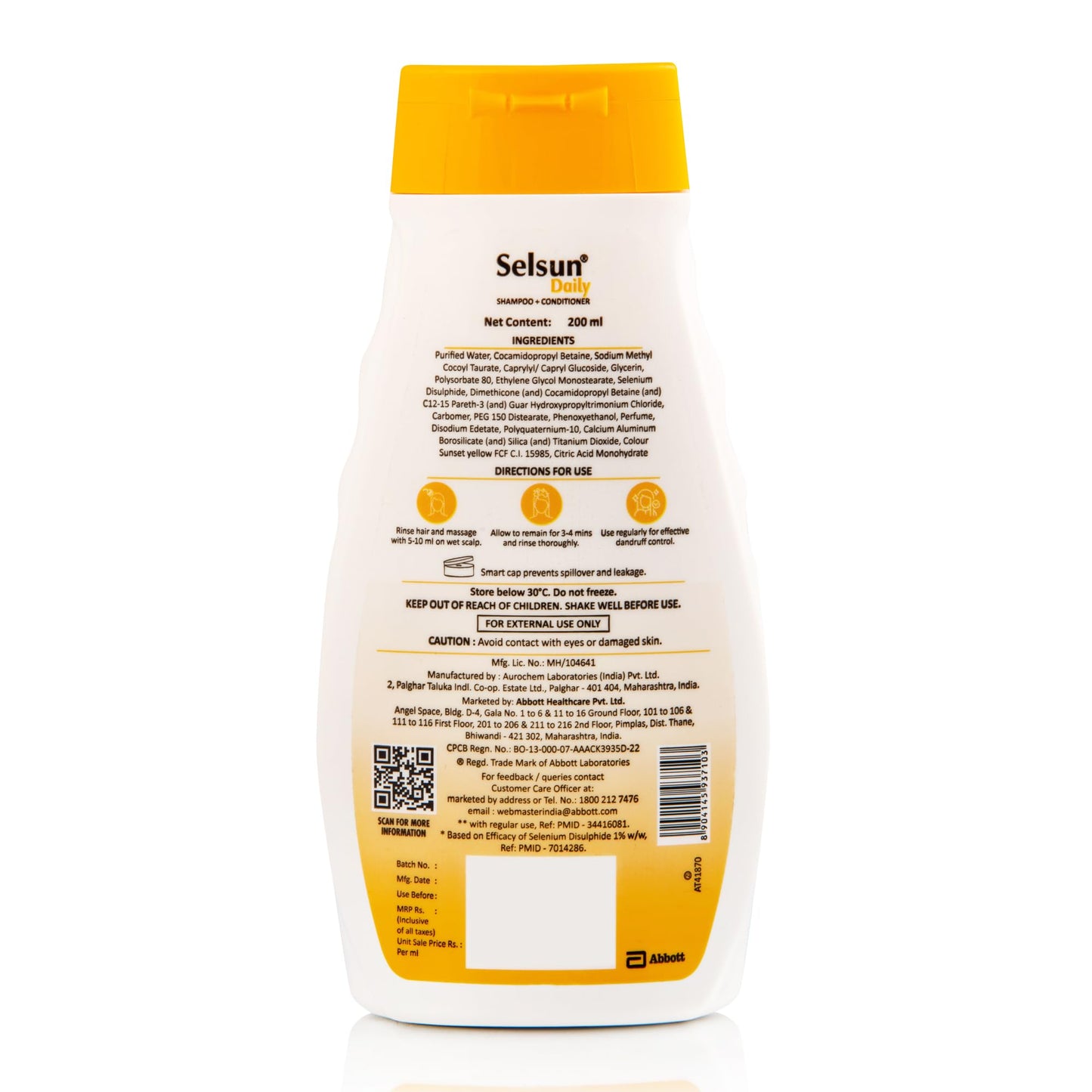 Selsun Daily Anti Dandruff Shampoo, Clears away dandruff flakes, Relieves from dandruff related itching, Conditions hair (120ml)