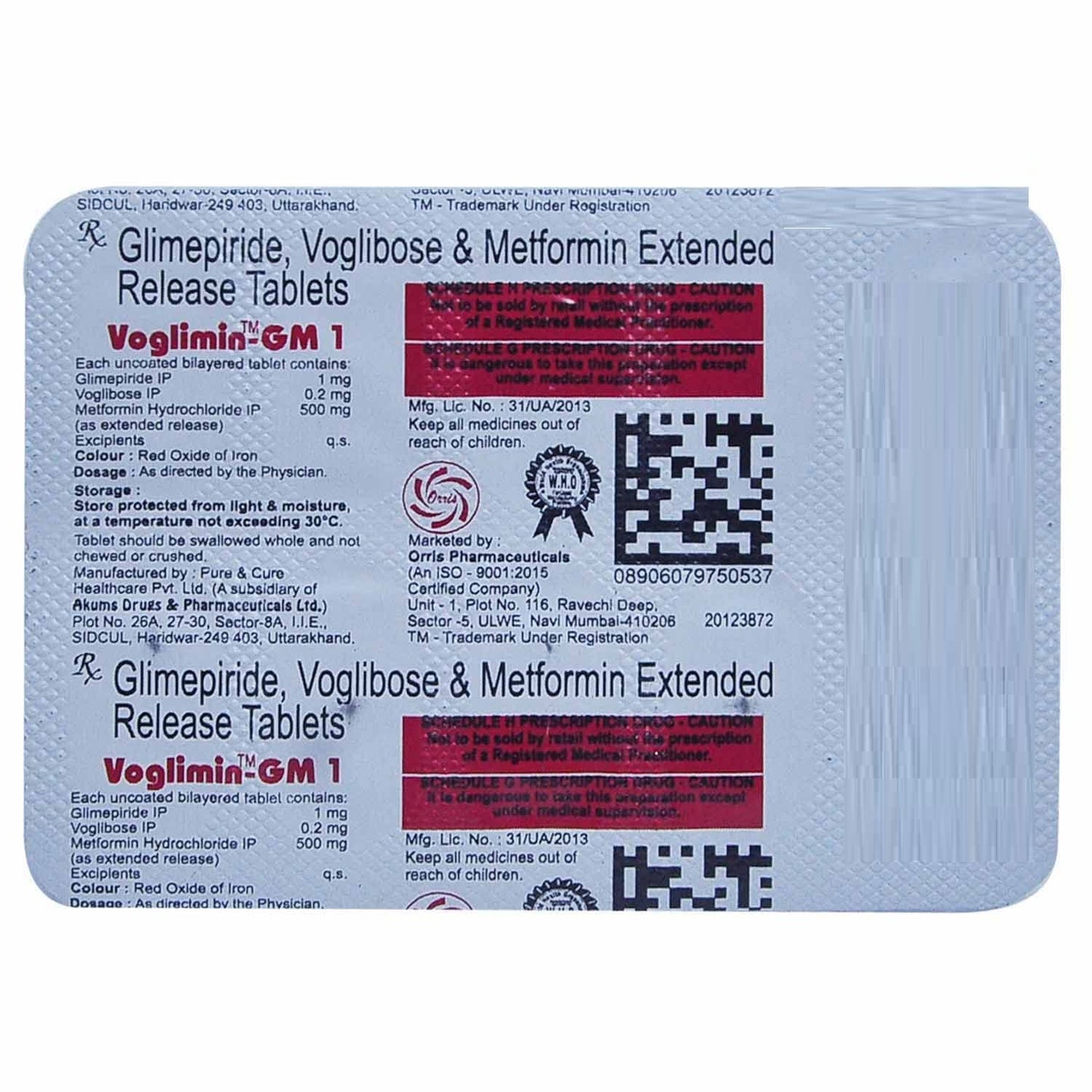 Voglimin-GM 1 - Strip of 10 Tablets