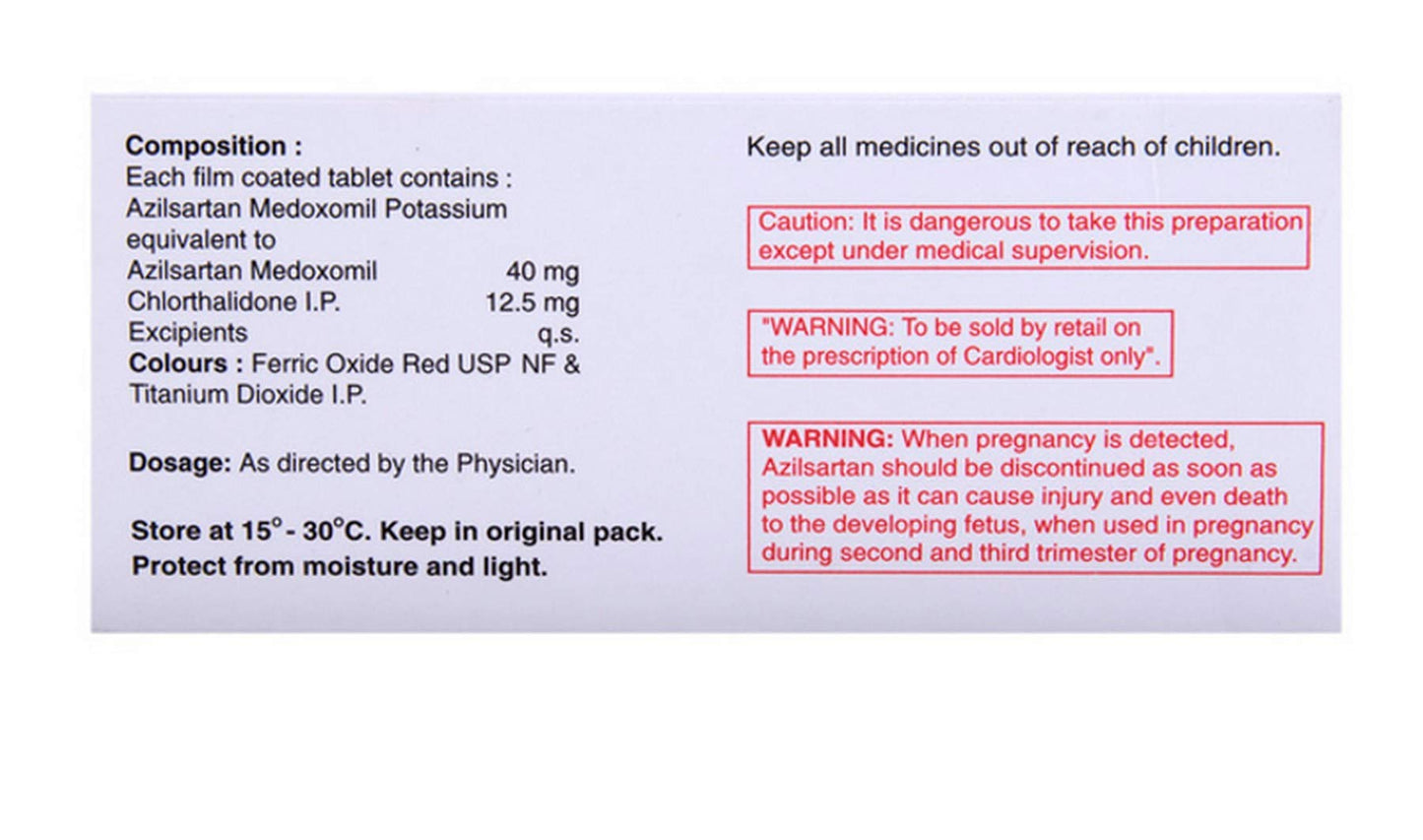 Asar-CT 40/12.5 - Strip of 10 Tablets