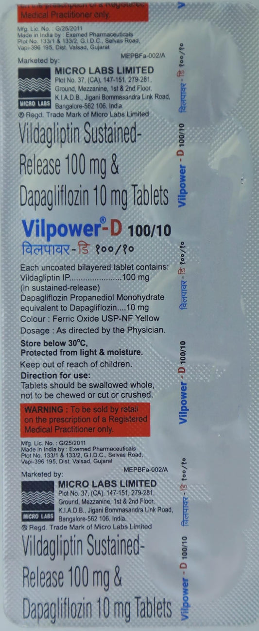 Vilpower-D 100/10mg Tablet 10's