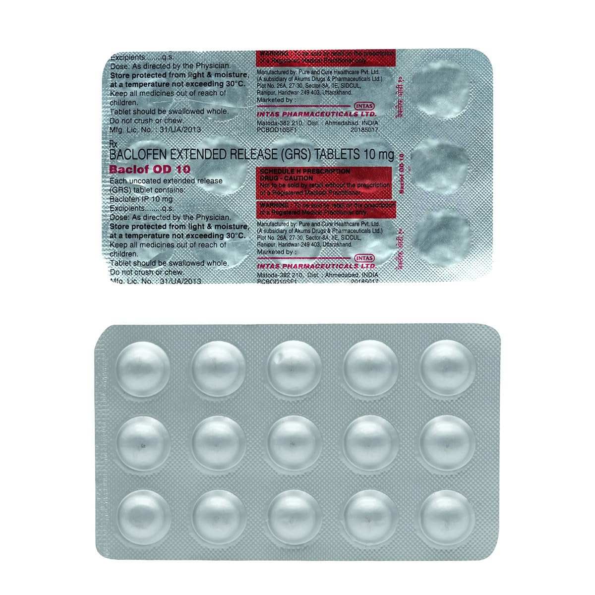 Baclof OD 10 - Strip of 15 Tablets