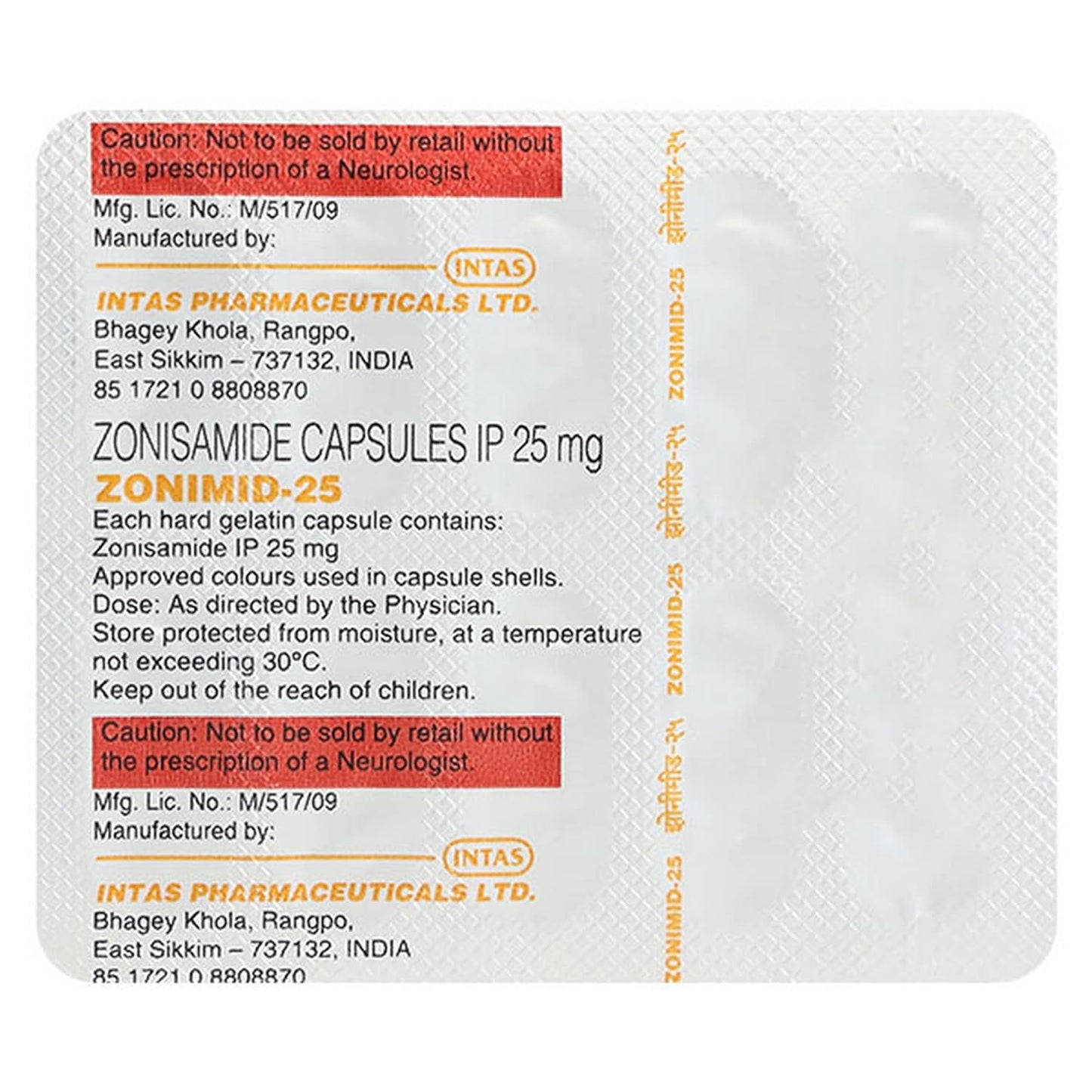 Zonimid -25MG - Strip of 10 Capsules