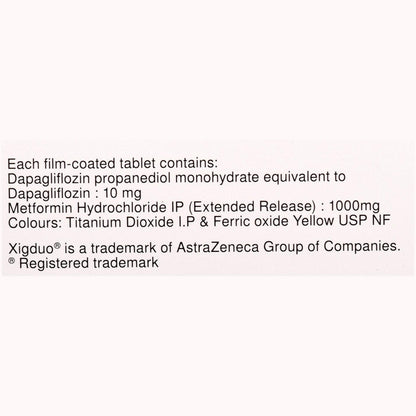 Xigduo XR 10mg/1000mg - Strip of 7 Tablets